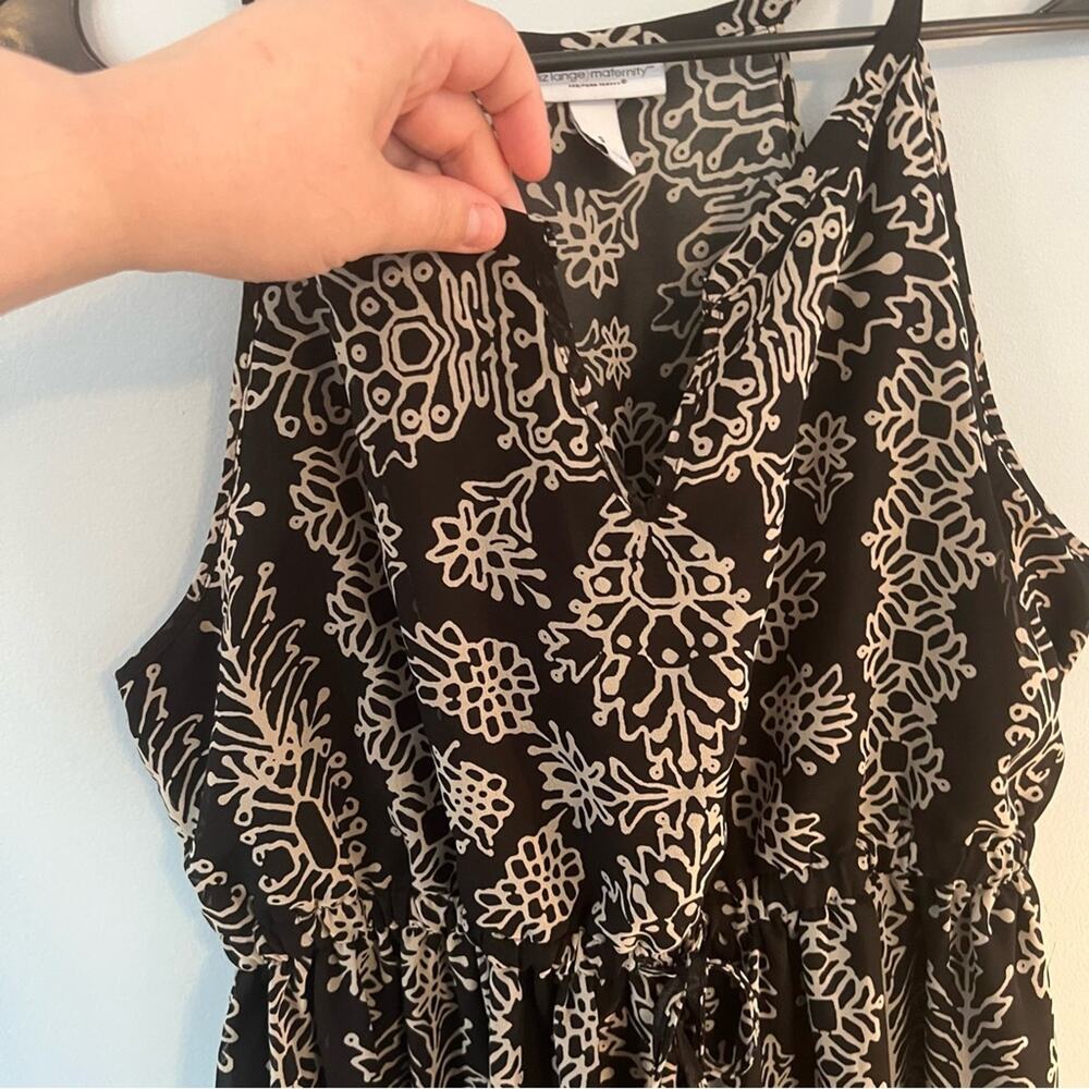 Liz Lange Maternity Sleeveless Maxi Dress Women's Size Small Black & White Print - Picture 5 of 7